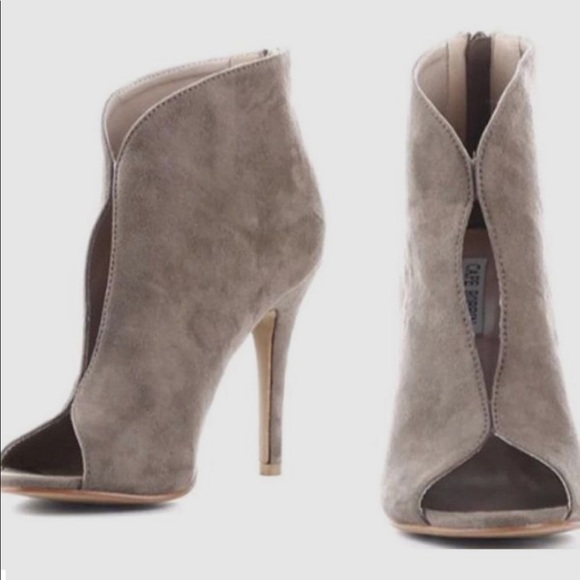Shoes - Light Brown Faux Suede High Heel Booties